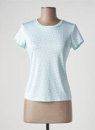 T-shirt stretch manches courtes bleu GUESS femme