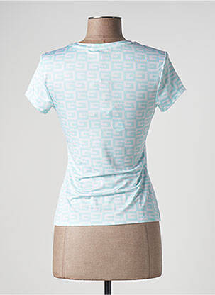 T-shirt stretch manches courtes bleu GUESS femme