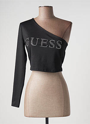 Top stretch manches longues noir GUESS femme