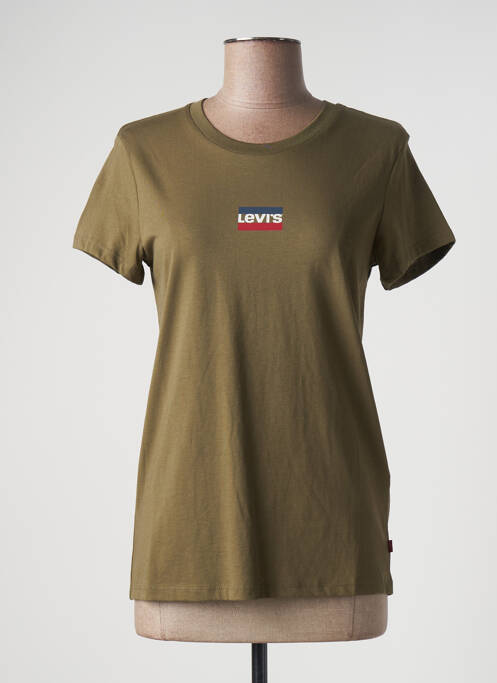 T-shirt sérigraphie manches courtes vert LEVIS femme