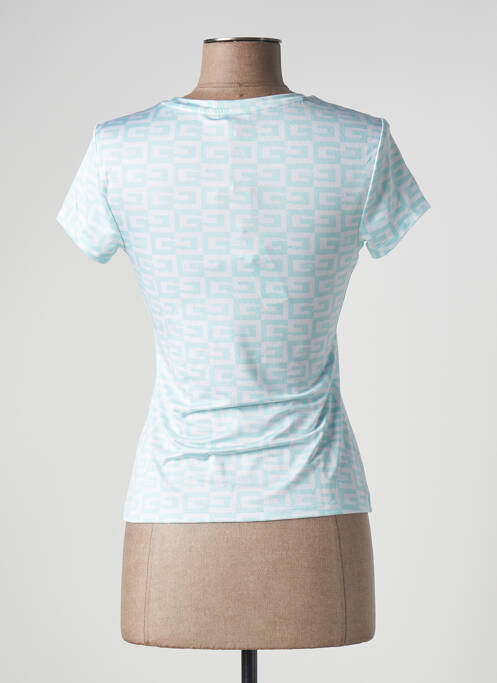T-shirt stretch manches courtes bleu GUESS femme