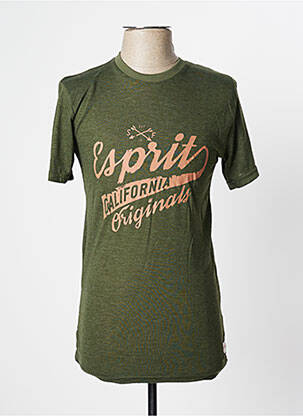 T-shirt tissage chiné manches courtes vert ESPRIT homme