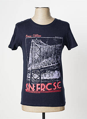 T-shirt coupe cintrée manches courtes bleu NEW GENERATION homme