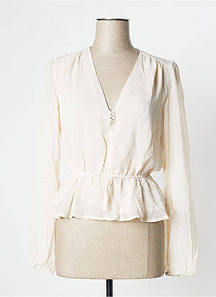 Blouse manches longues manches longues beige CALIE femme