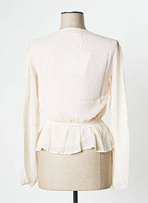 Blouse légère et transparente manches longues beige CALIE femme