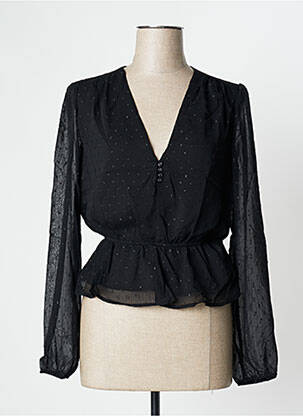 Blouse manches longues manches longues noir CALIE femme