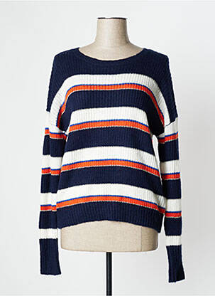 Pull resserrée sur le bas manches longues bleu CAMAIEU femme