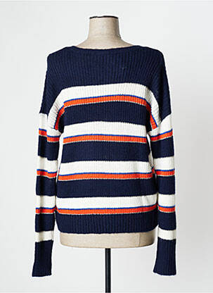 Pull resserrée sur le bas manches longues bleu CAMAIEU femme