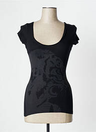 T-shirt coupe droite manches courtes noir UNDIZ femme