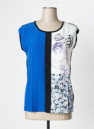 Top tissage crêpe manches courtes bleu ESPRIT femme