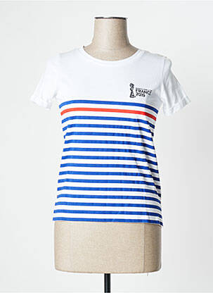 T-shirt coupe droite manches courtes blanc CAMAIEU femme