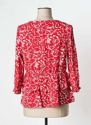 Blouse imprimé fleurs manches longues rouge CALIE femme