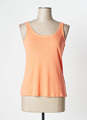 Débardeur coupe droite sans manche orange CAMAIEU femme