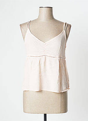 Top coupe cintrée fines bretelles rose CALIE femme
