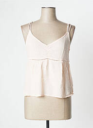 Top coupe cintrée fines bretelles rose CALIE femme