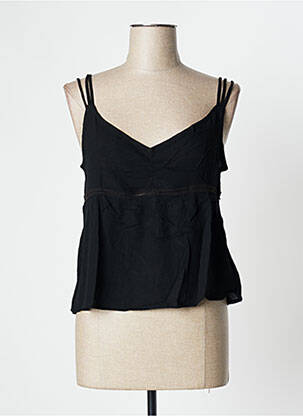 Top coupe cintrée fines bretelles noir CALIE femme