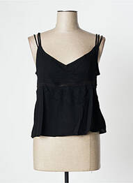 Top coupe cintrée fines bretelles noir CALIE femme