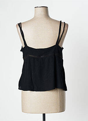 Top coupe cintrée fines bretelles noir CALIE femme