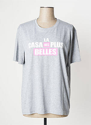 T-shirt coupe droite manches courtes gris UNDIZ femme