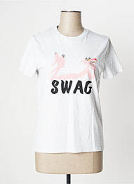 T-shirt imprimé fantaisie manches courtes gris UNDIZ femme