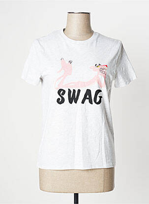 T-shirt imprimé fantaisie manches courtes gris UNDIZ femme