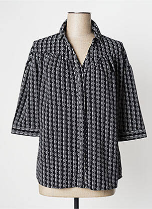 Chemisier tissage crêpe manches 3/4 noir DAMART femme