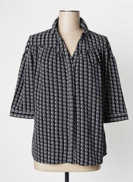 Chemisier tissage crêpe manches 3/4 noir DAMART femme