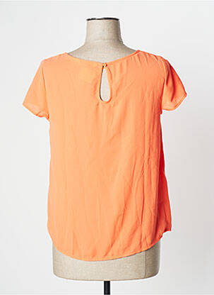 Blouse col rond manches courtes orange CAMAIEU femme