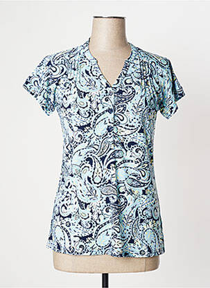 Top stretch manches courtes bleu DAMART femme