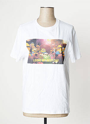 T-shirt imprimé fantaisie manches courtes blanc UNDIZ femme