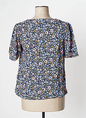 Chemisier imprimé fleurs manches courtes bleu DAMART femme