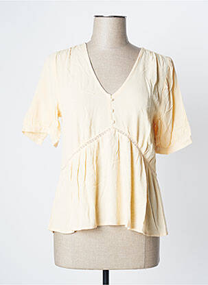 Blouse manches courtes manches courtes jaune CALIE femme