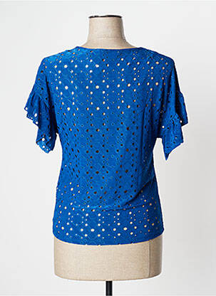 Top stretch manches courtes bleu CAMAIEU femme