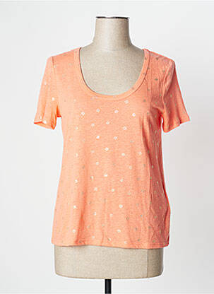 Top imprimé fantaisie manches courtes orange CAMAIEU femme