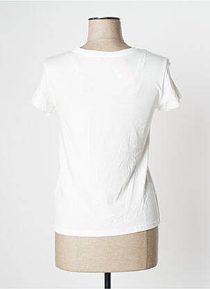 T-shirt sérigraphie manches courtes blanc CAMAIEU femme