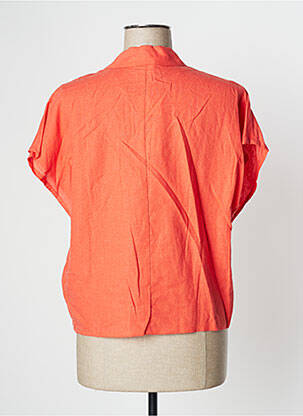 Chemisier coupe fluide manches courtes orange CAMAIEU femme