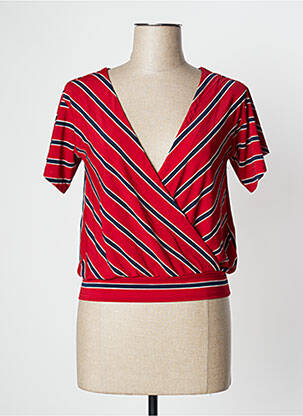 Top stretch manches courtes rouge CAMAIEU femme