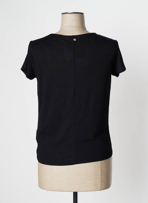 Top tissage jersey manches courtes noir CAMAIEU femme