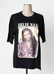 T-shirt imprimé fantaisie manches courtes noir UNDIZ femme