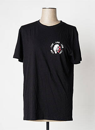 T-shirt imprimé fantaisie manches courtes noir UNDIZ femme