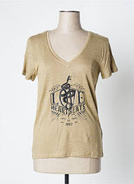 Top coupe fluide manches courtes beige IKKS femme