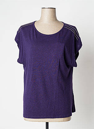 Top coupe fluide manches courtes violet IKKS femme