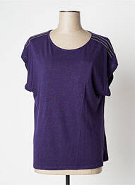 Top coupe fluide manches courtes violet IKKS femme