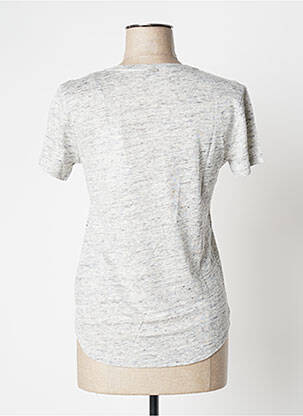 Top coupe fluide manches courtes gris IKKS femme