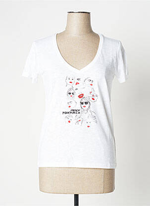 T-shirt imprimé fantaisie manches courtes blanc IKKS femme
