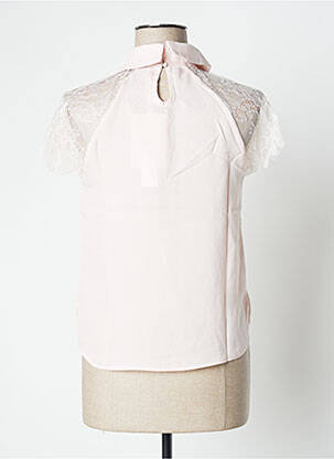 Blouse fermeture boutonnée au dos manches courtes rose CALIE femme