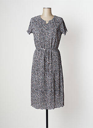 Robe mi-longue tissage crêpe manches courtes gris DAMART femme