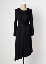 Robe mi-longue manches longues manches longues noir CAMAIEU femme
