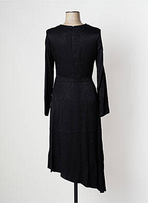 Robe mi-longue manches longues manches longues noir CAMAIEU femme
