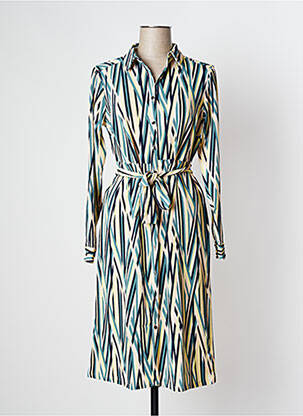Robe mi-longue coupe fluide manches longues vert DAMART femme